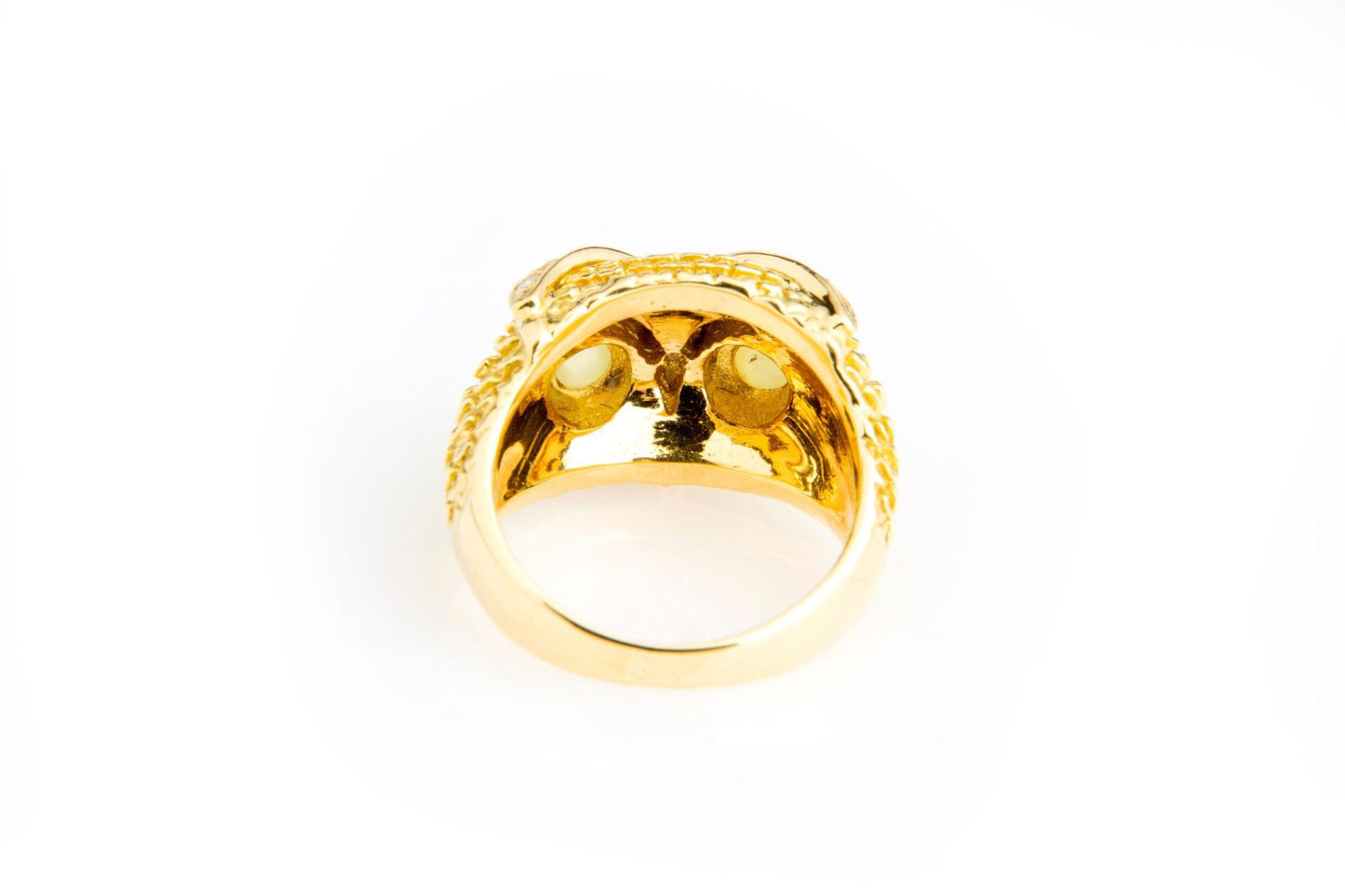 Yellow Gold, Diamond & Chrysoberyl Owl Ring image 2