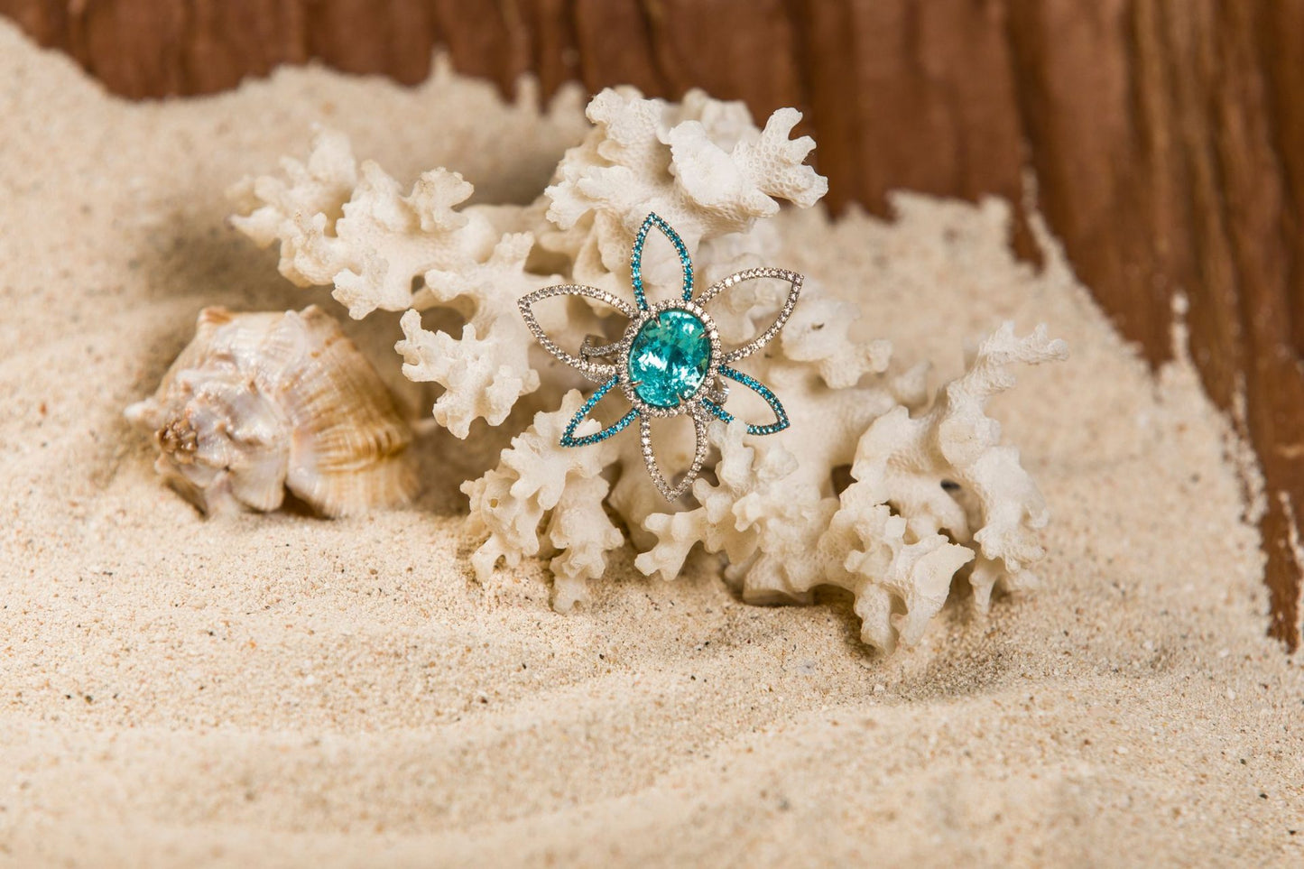 Tourmaline & Topaz Flower Ring image 4