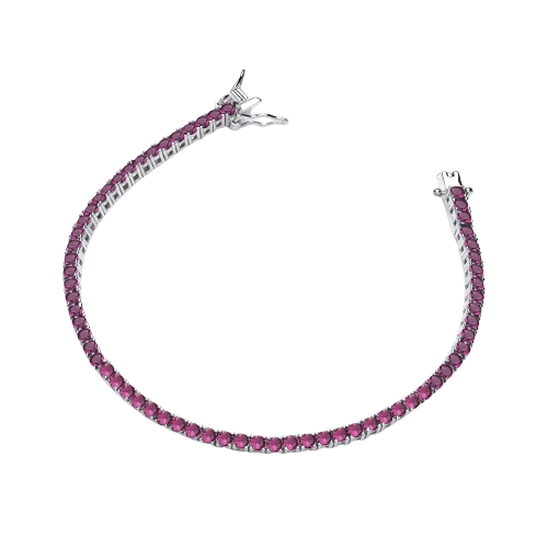 Silver Blue CZs Tennis Ladies Bracelet