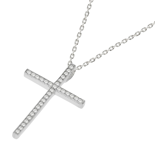 Micro Pave CZ Cross with Chain