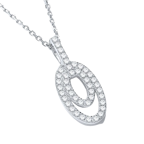 Micro Pave' Fancy Pendant Cz with 18" Chain