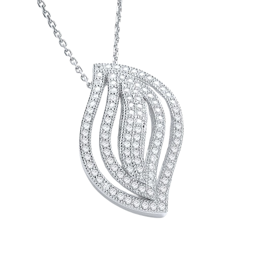 Micro Pave' Fancy Pendant Cz with 18" Chain