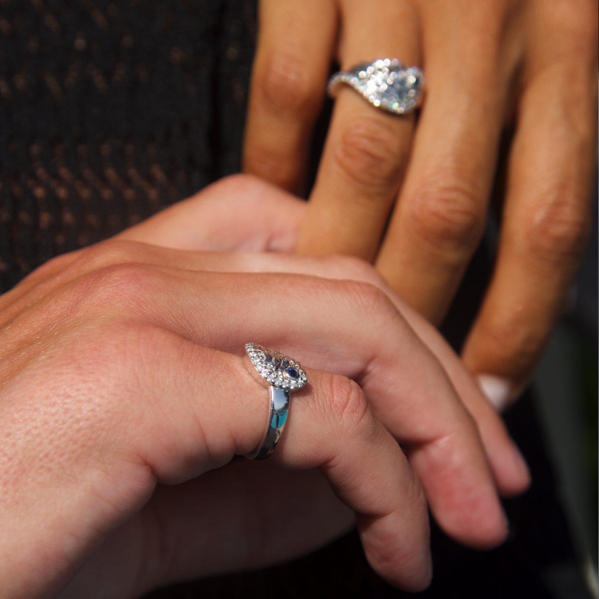 925 Sterling Silver & CZ Wrap Around 'The Couple' Ring image 4