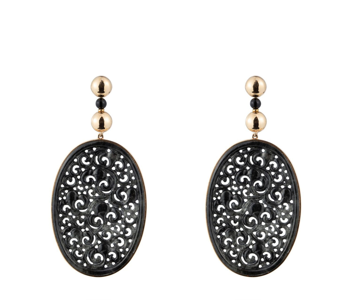 Black Jade Earrings in Rose Gold 18k image 0