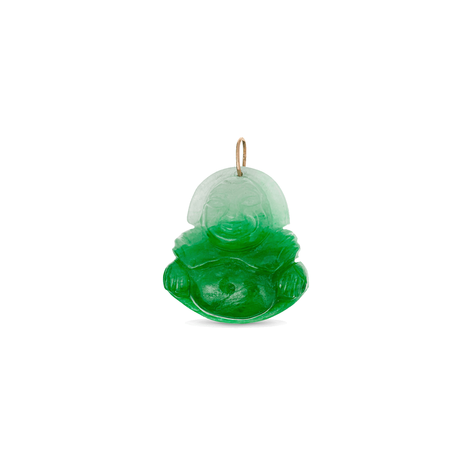 Green Jade Buddha pendant in Gold 18K image 0