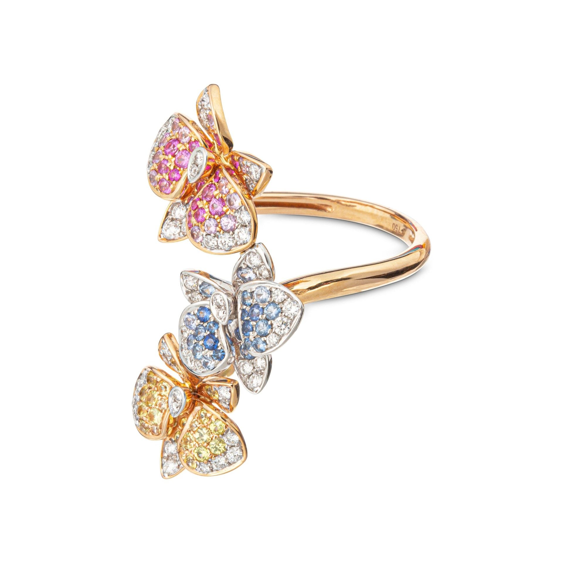 Sapphire and Diamond Butterflies in Gold 18K image 1