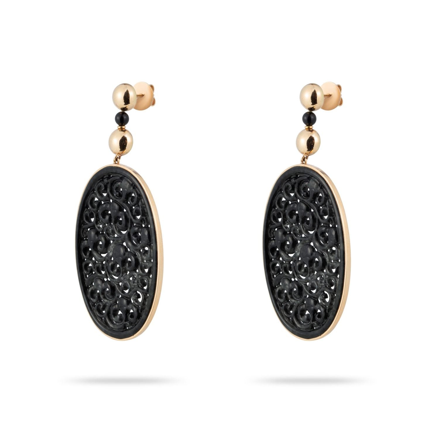 Black Jade Earrings in Rose Gold 18k image 1