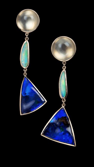 Opal and Moonstone Earrings in Gold 18k image 0