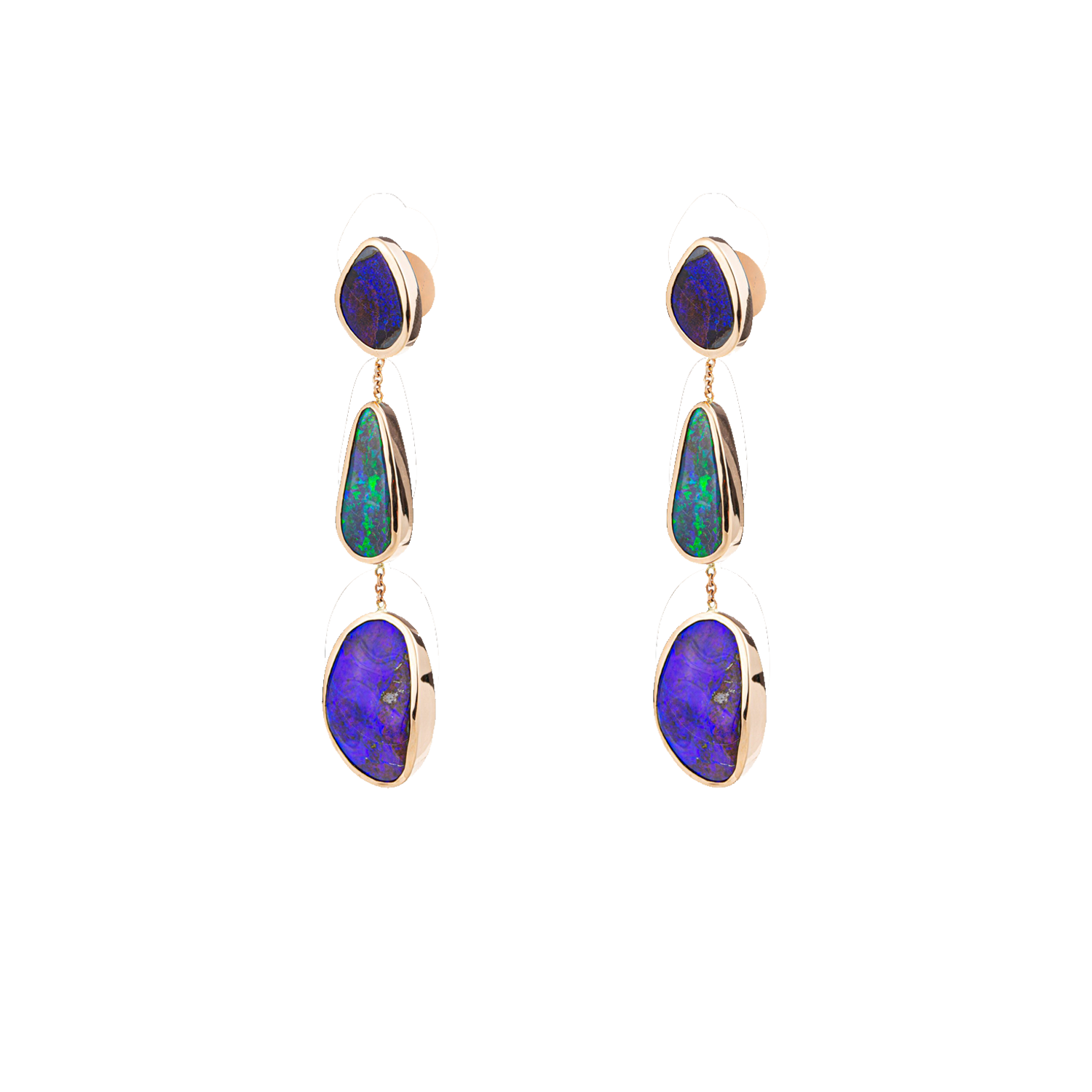 Trio Boulder Opal Earrings in Gold 18K image 0
