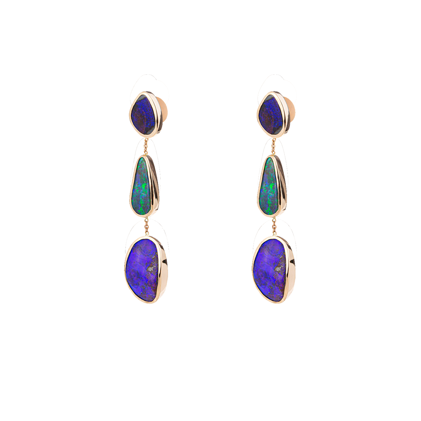 Trio Boulder Opal Earrings in Gold 18K image 0