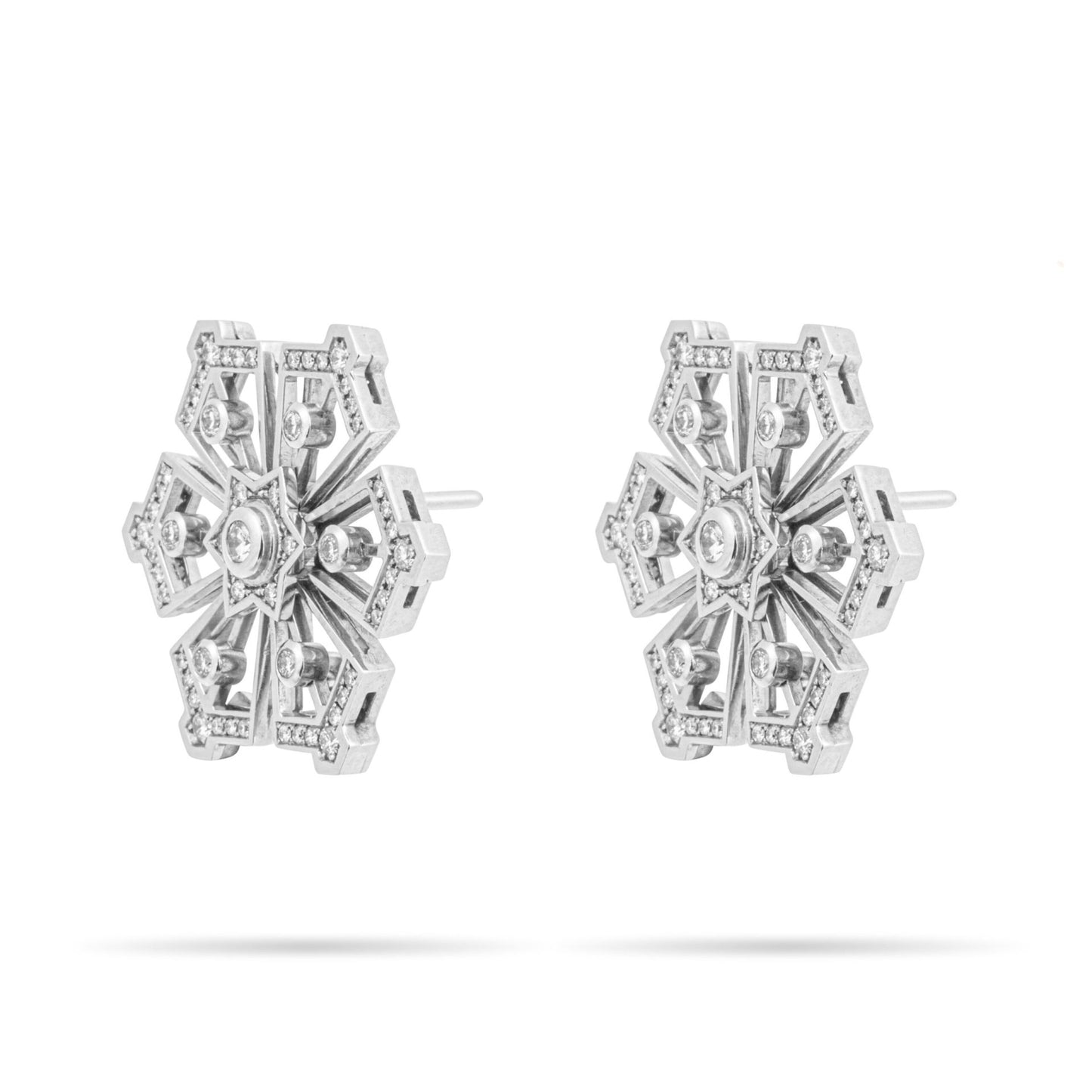 Diamond Snow Cristal Earrings in Gold 18K image 1
