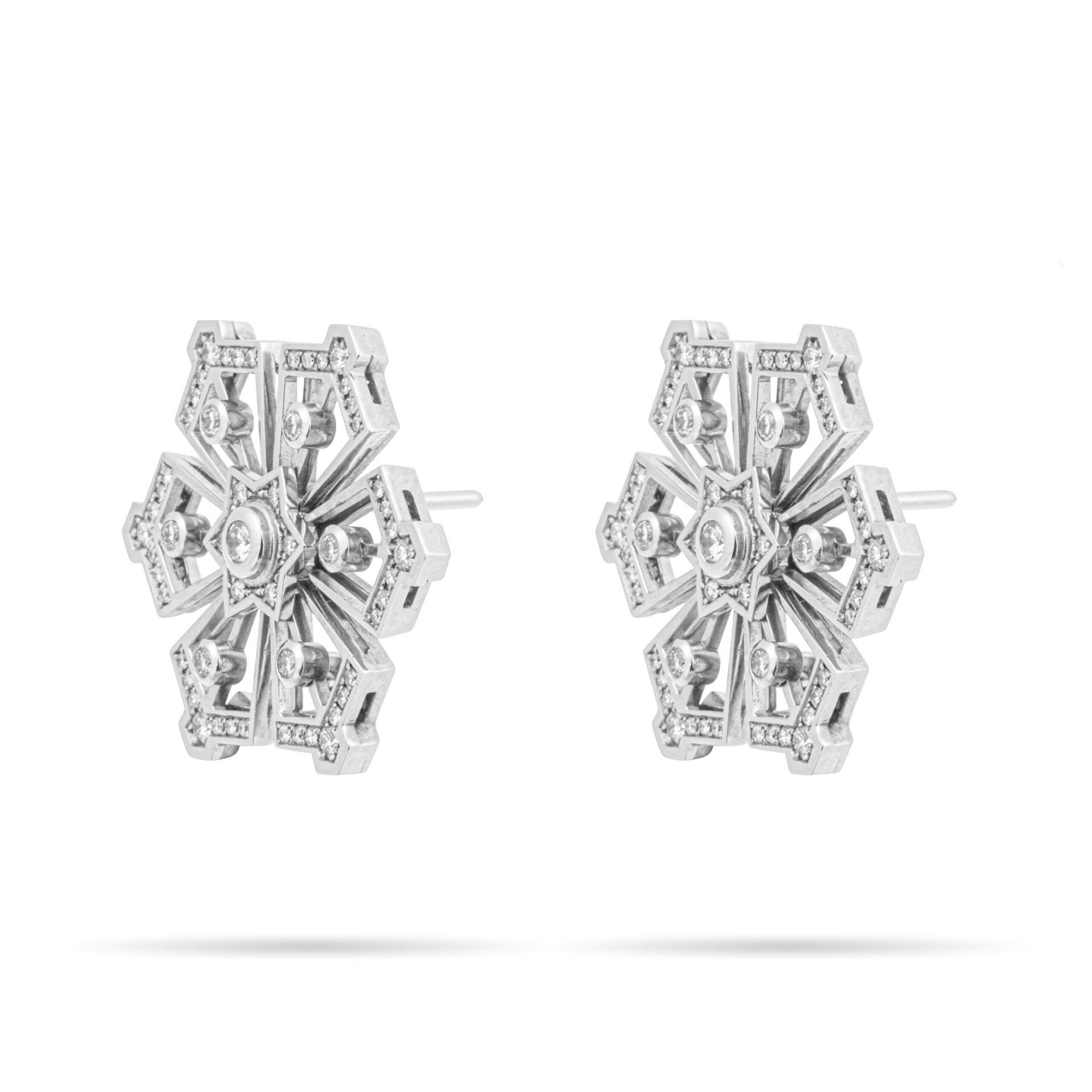 Diamond Snow Cristal Earrings in Gold 18K image 1