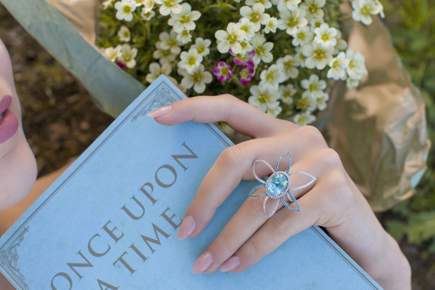 Tourmaline & Topaz Flower Ring image 3