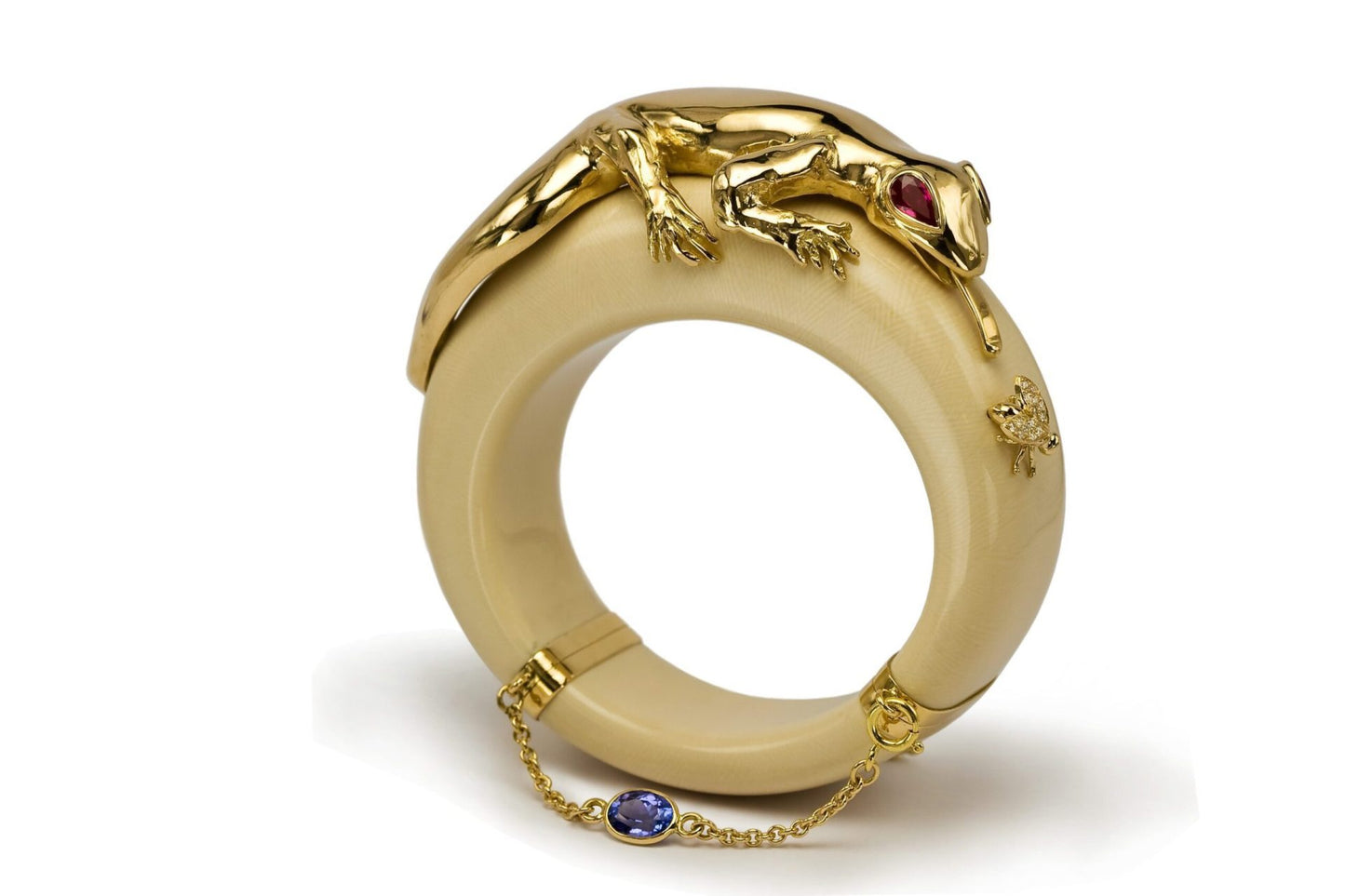 Gecko Horn Bangle in Gold image 0