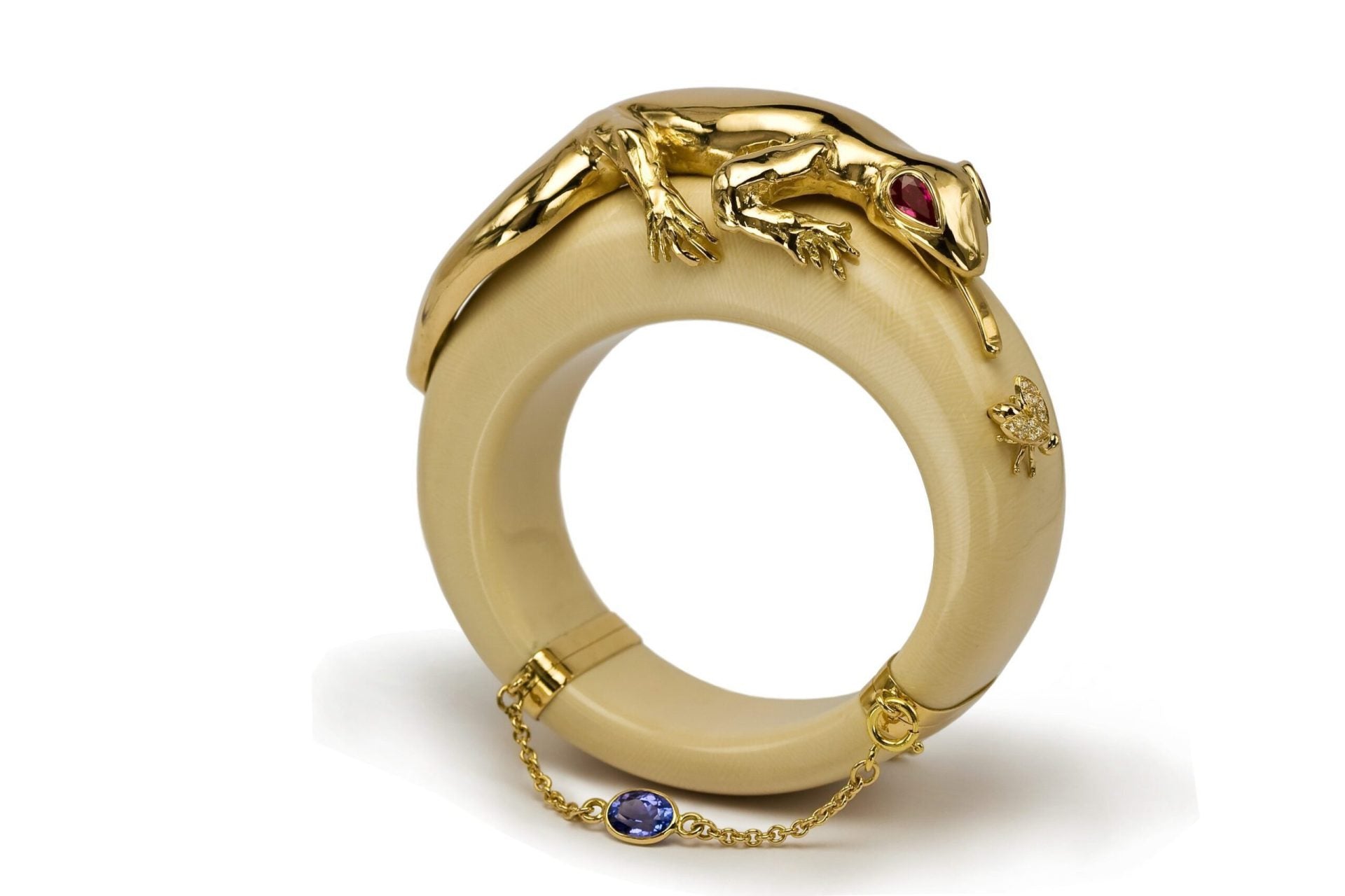 Gecko Horn Bangle in Gold image 0