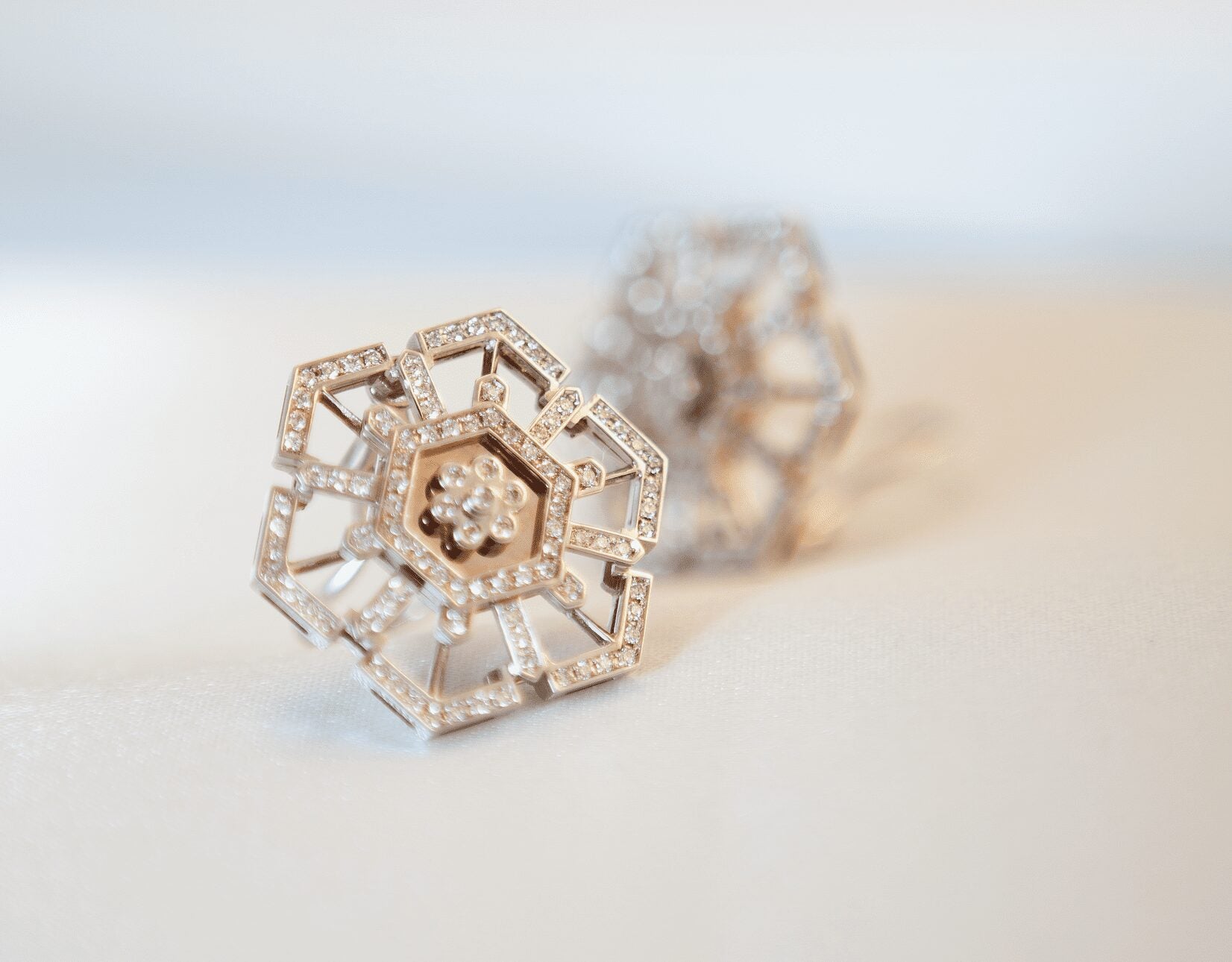 Snow Cristal in White gold Cufflinks image 0