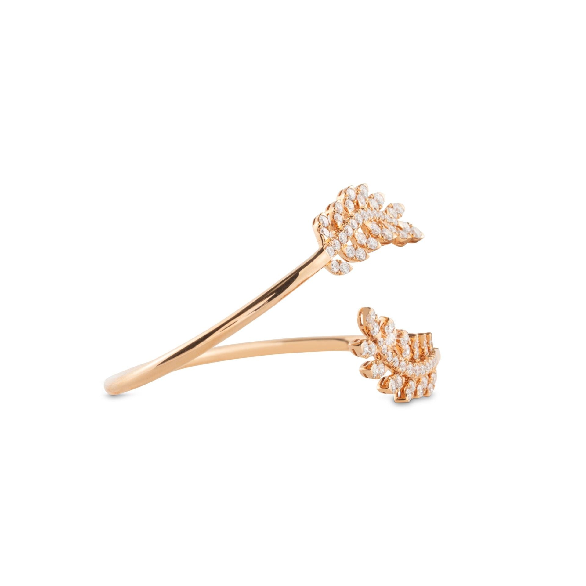 Diamond leaf bracelet in Red gold image 1