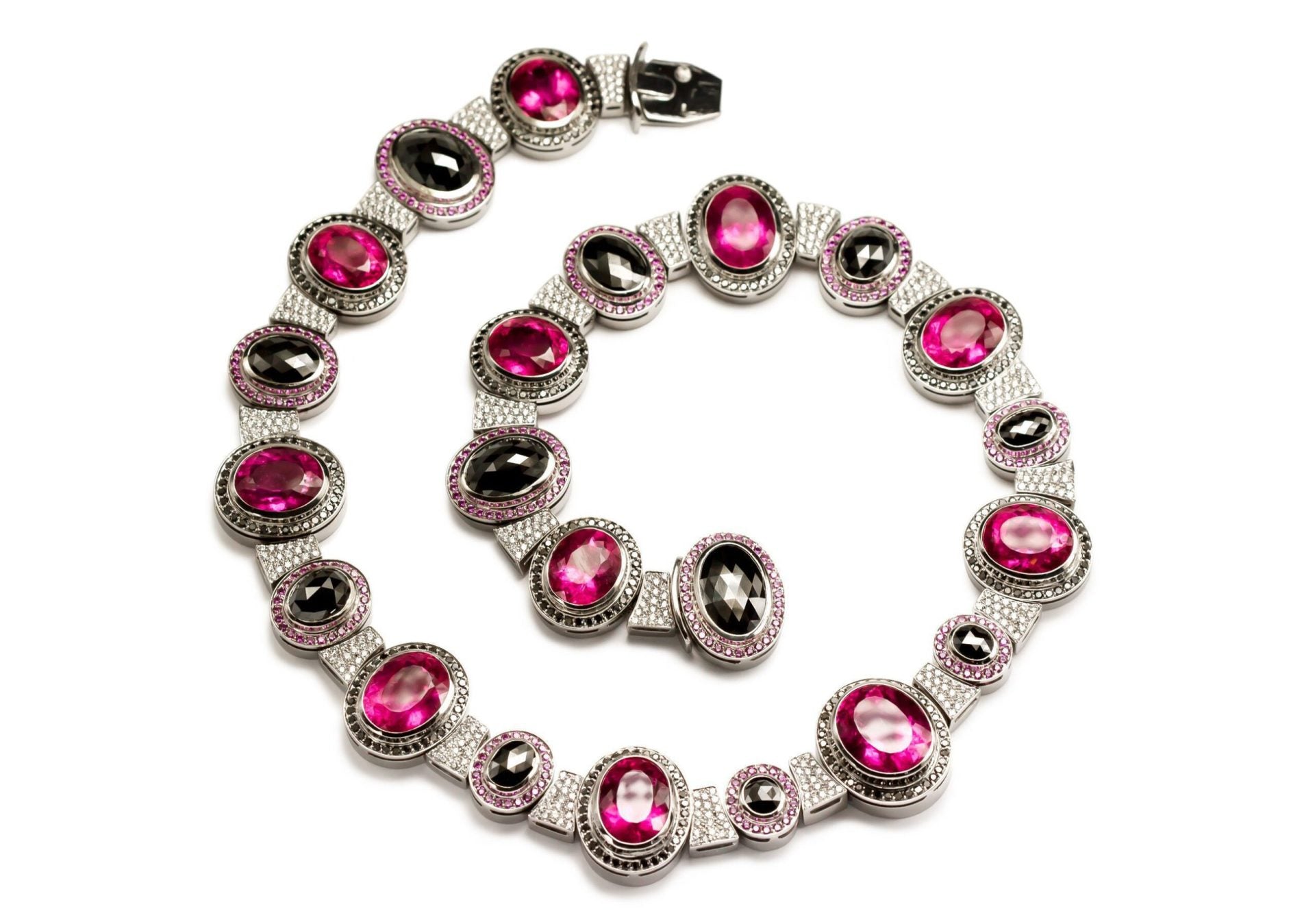 Tourmaline and Black Diamond Necklace image 0