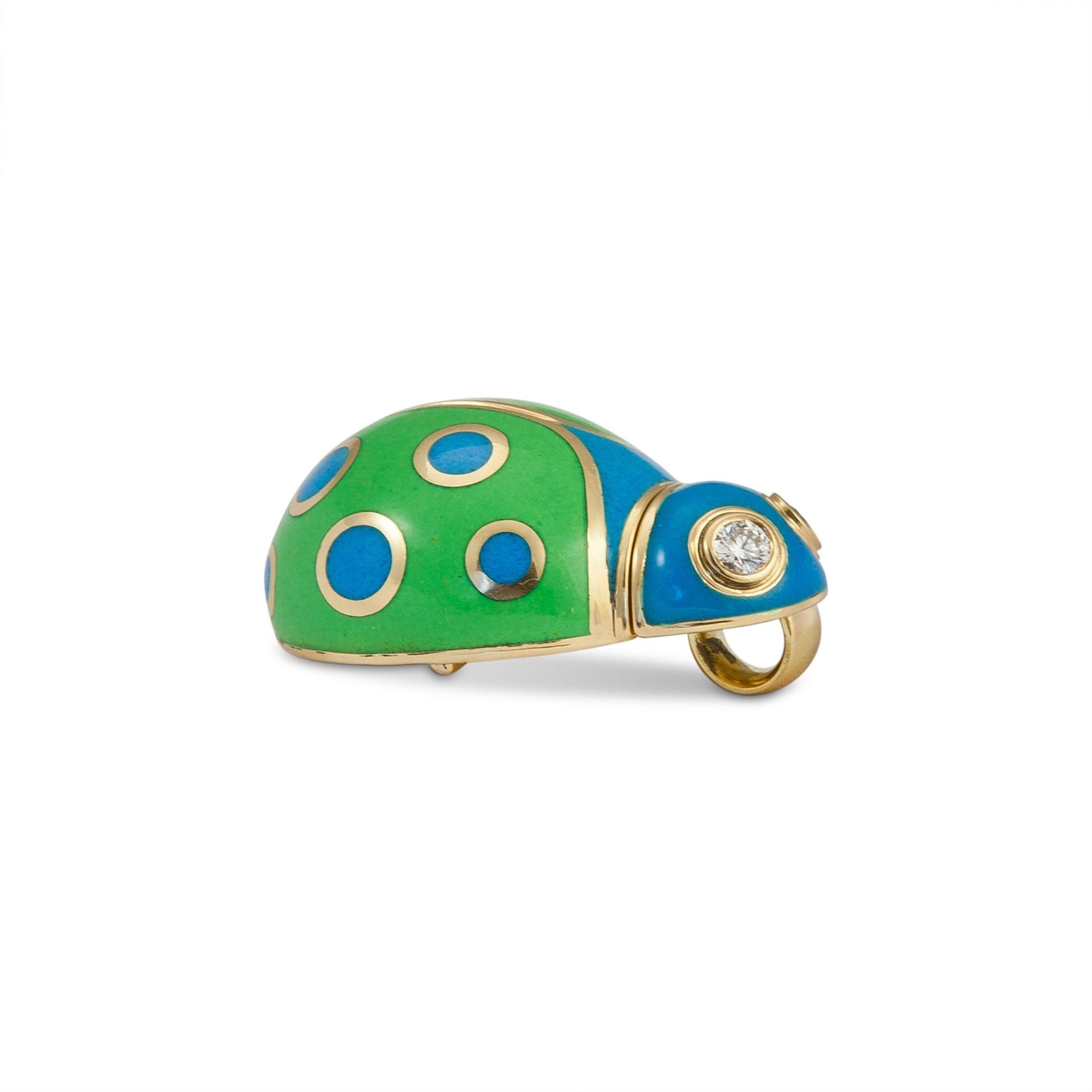 Enamel Ladybug Pendant & perfume diffuser in Gold 18K image 0
