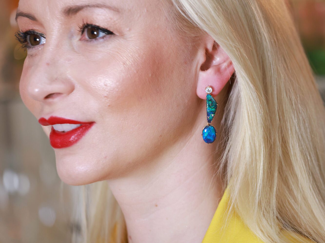 Black Opal Earrings in Rose Gold 18K image 1