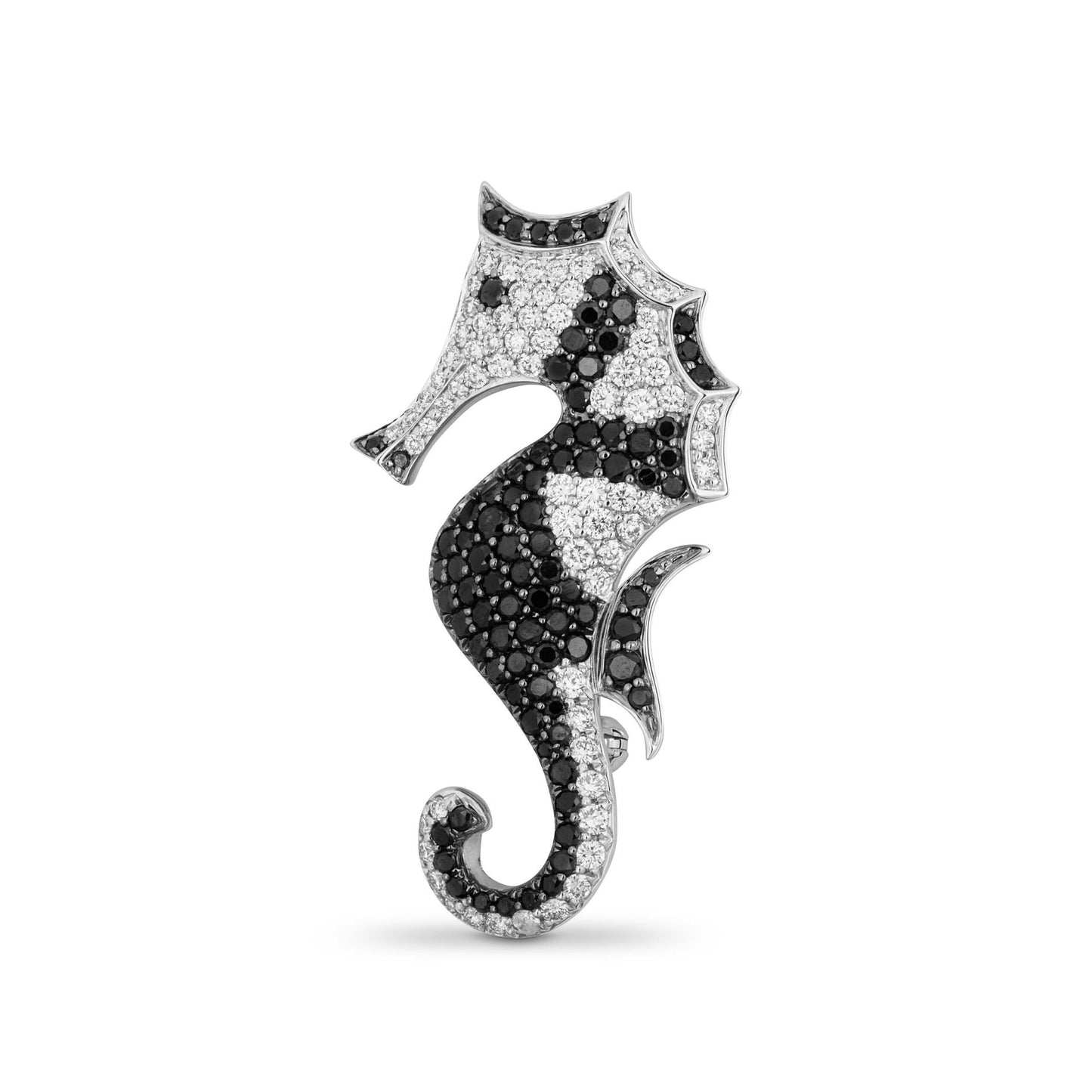 Seahorse Brooch in Diamonds image 0