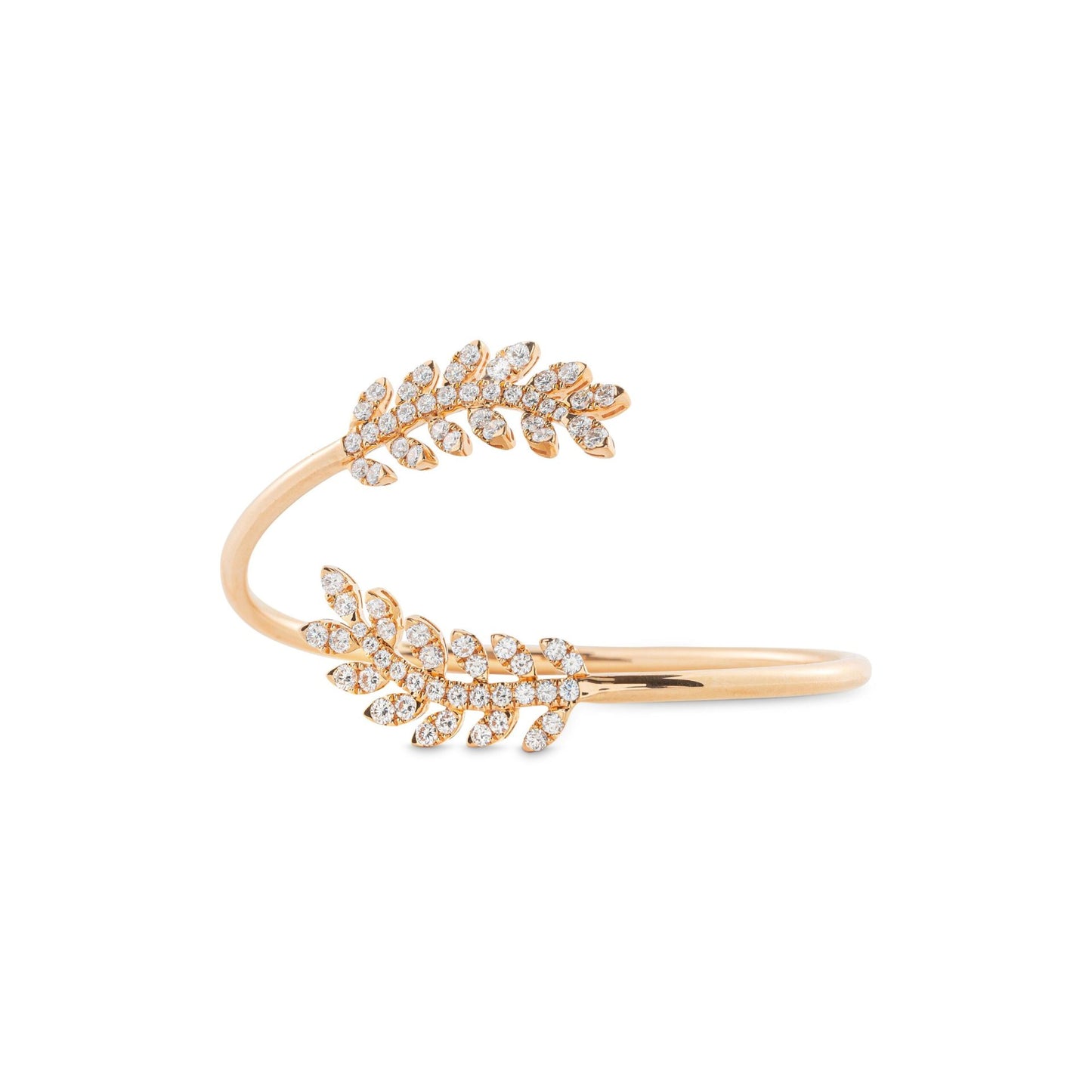 Diamond leaf bracelet in Red gold image 0