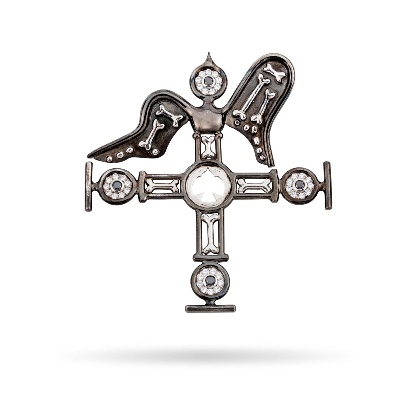 Antique Cross in White Gold Rhodinated 18K image 0