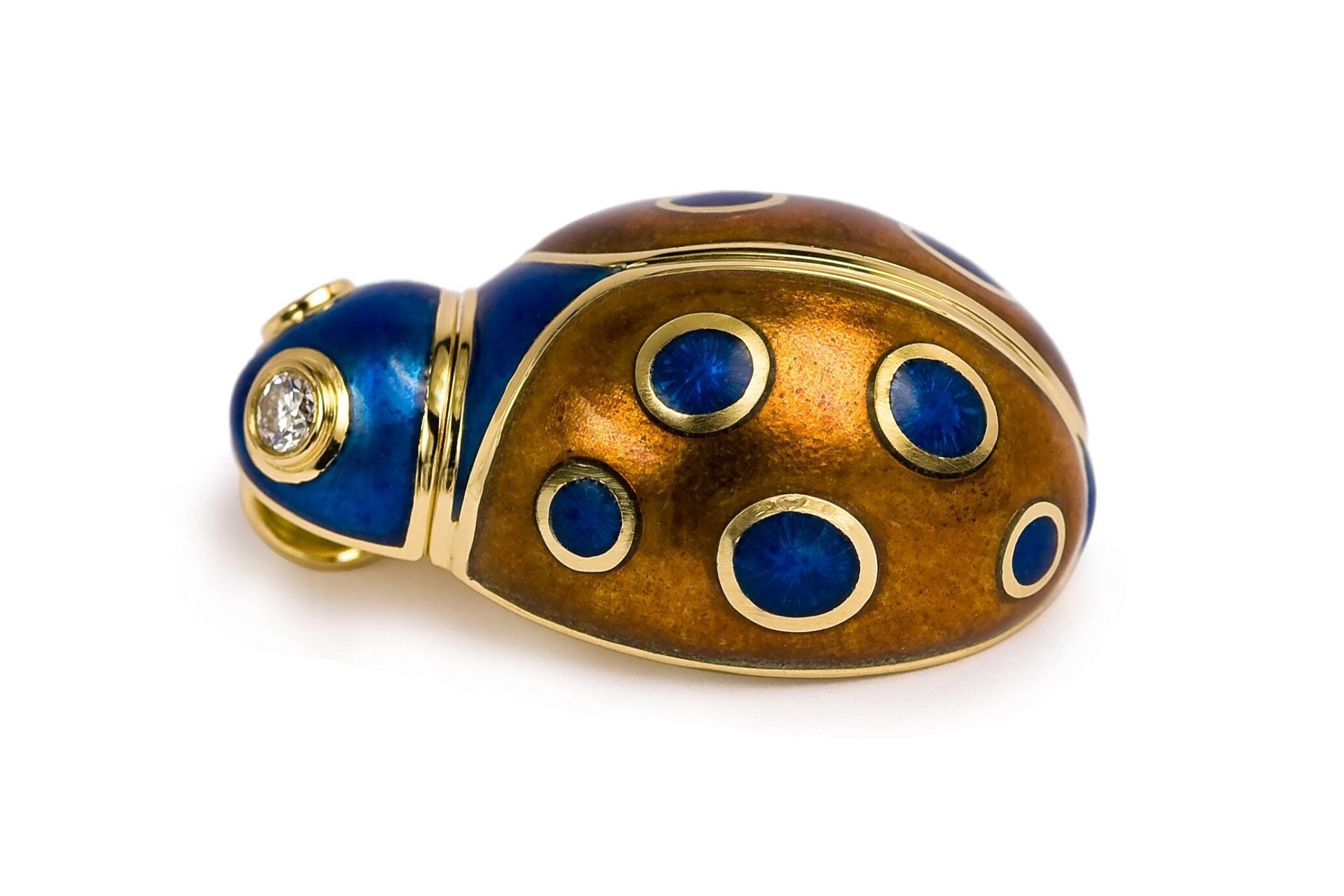 Enamel Ladybug Pendant & perfume diffuser in Gold 18K image 1