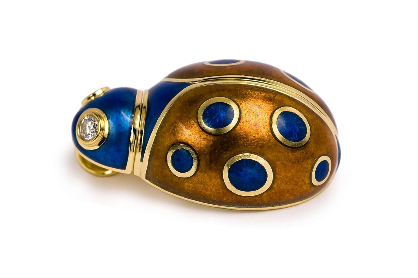 Enamel Ladybug Pendant & perfume diffuser in Gold 18K image 1