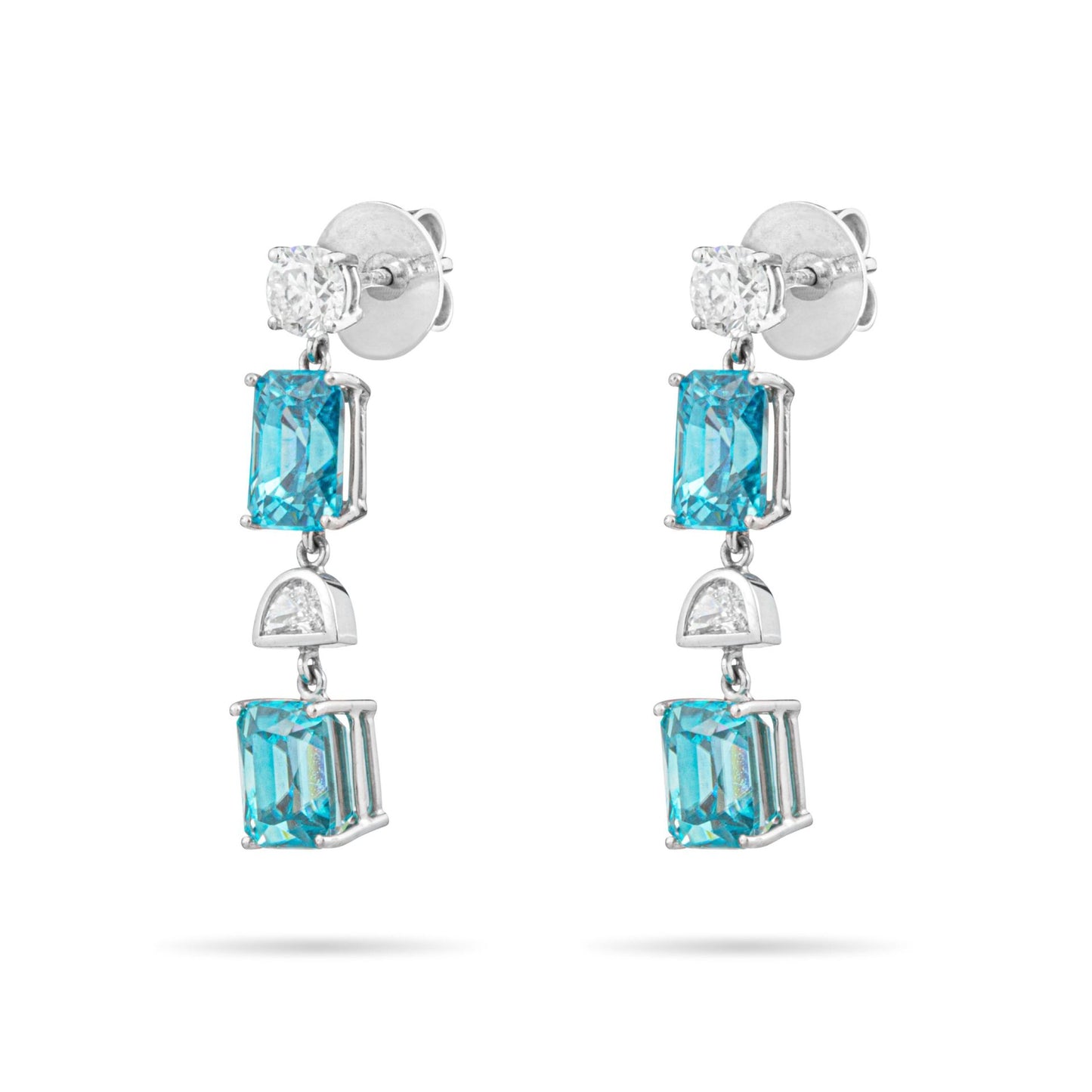 Blue Zircon Earrings in White gold 18K image 0