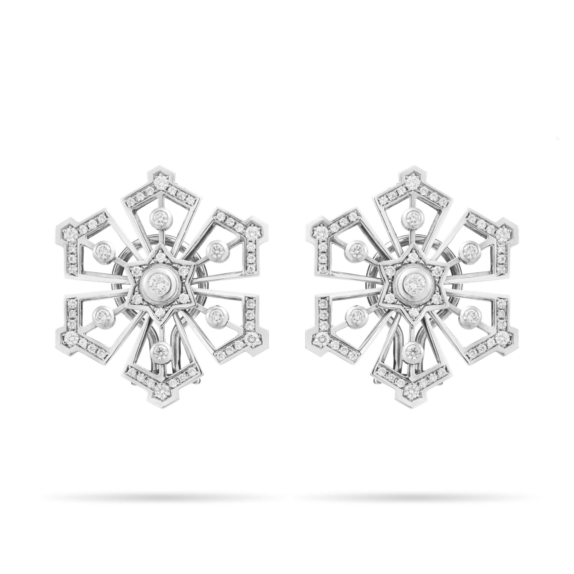 Diamond Snow Cristal Earrings in Gold 18K image 0