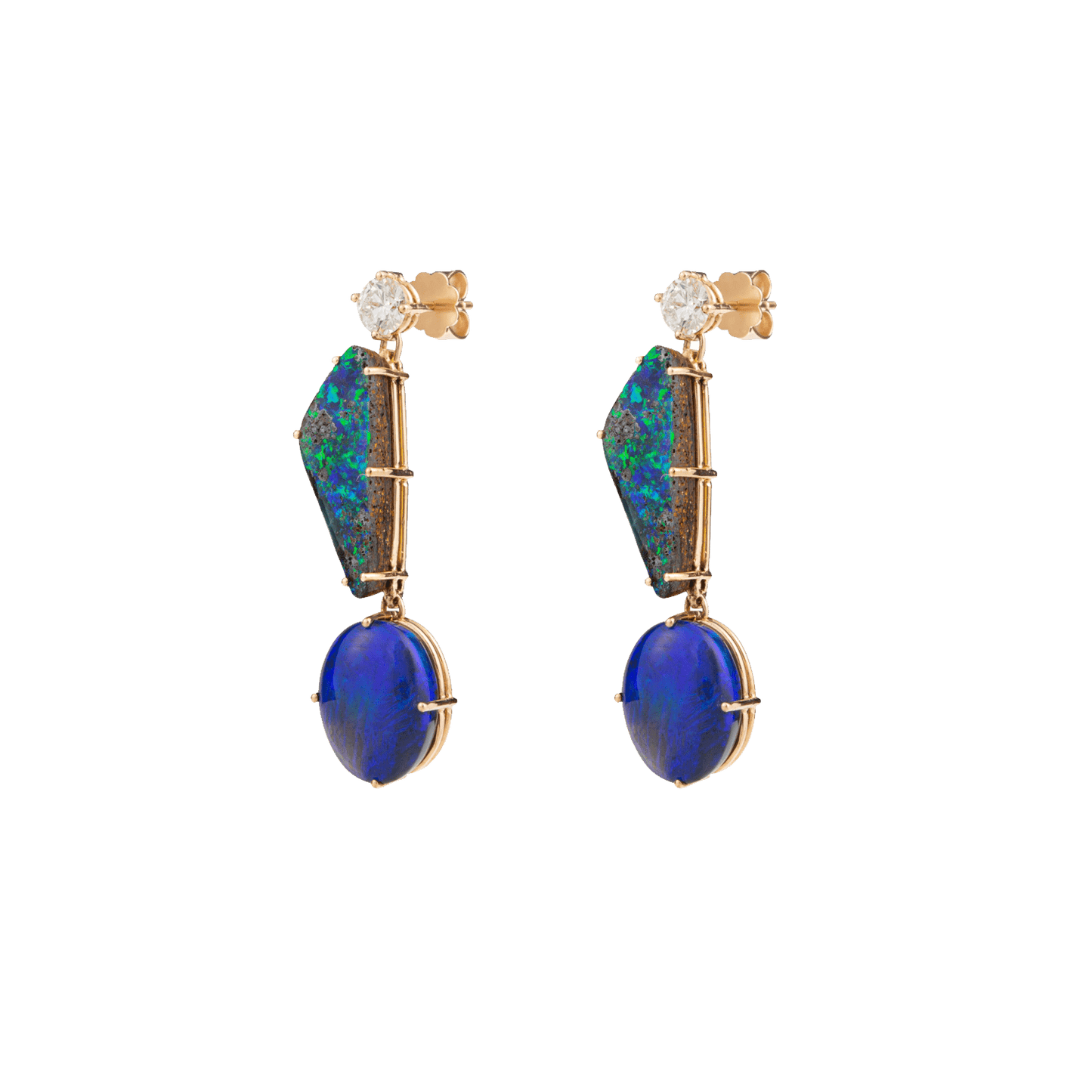 Black Opal Earrings in Rose Gold 18K image 0