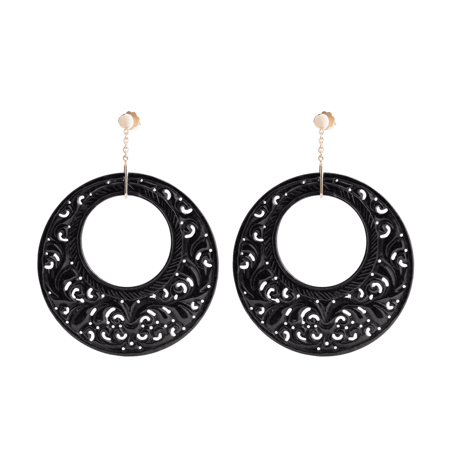 Black Jade Pi Slice in Gold 18K image 0