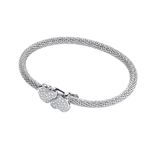 Light Pop Corn Heart Cz Bangle