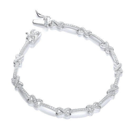 Micro Pave' Kisses 200 Cz Bracelet 7"/18cm