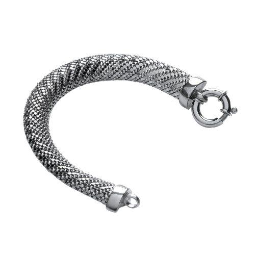 Ruthenium Plated Mesh Bracelet