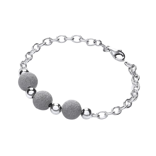 Silver with Three Moondust Beads Bracelet
