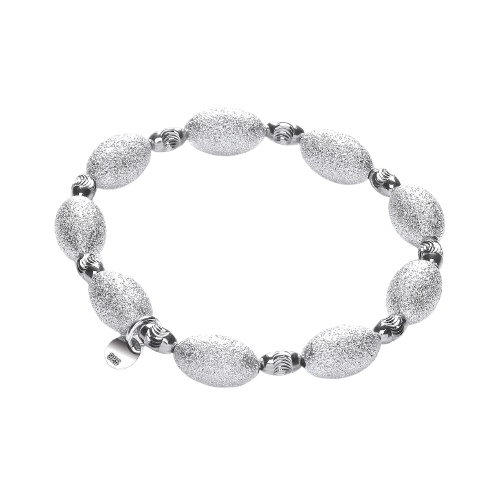Silver bracelet with Frosted & Ruthenium Beads
