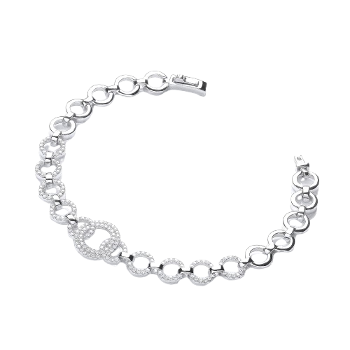 Micro Pave' 164 White Cz's Bracelet 7.5"/19cm