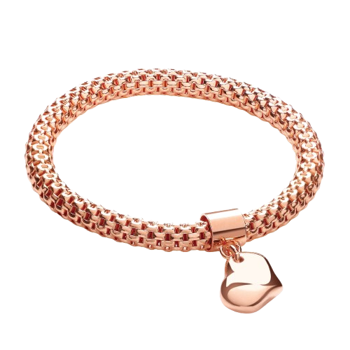Rose Mesh with Heart Pendant - Fancy Bracelet