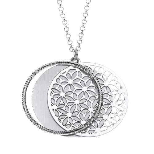 Round Filigree Pattern with Circle Slider 18" Necklace