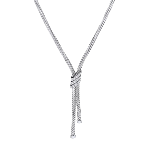Necklace with 3 Stripes Cz's 17"
