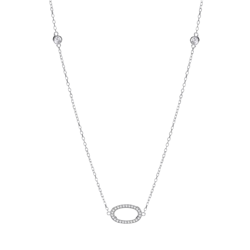 Silver Diamond by the Yard Cz Style 36" Necklace