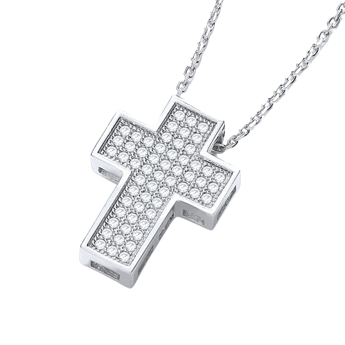 Micro Pave' Cross with Chain