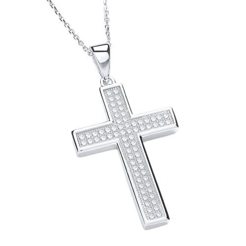 Micro Pave' Cross with Chain