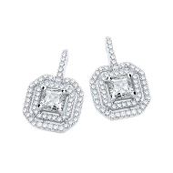 Micro Pave' Fancy Square Drop Earring