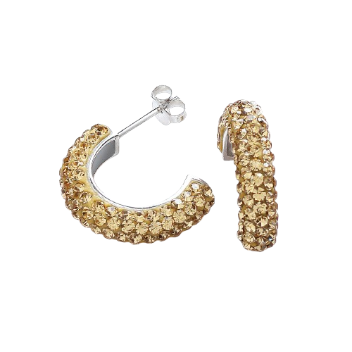 Half Hoop Stud with Champagne Cz