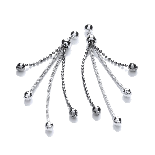 Two Strand & 2 Ruthenium Drop Earrings