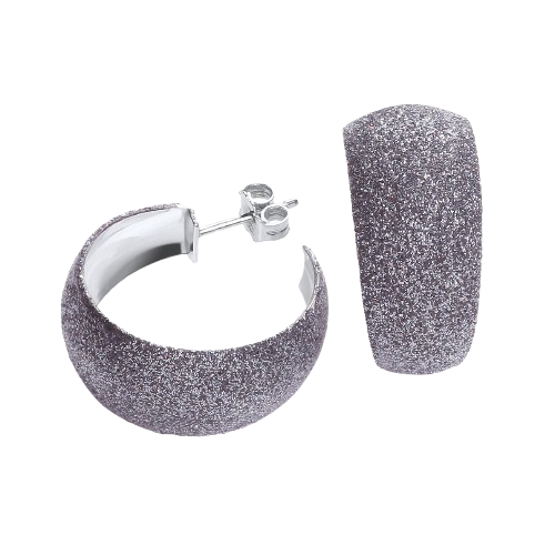 Moondust Finish Black Colour Rh.Plated Earrings