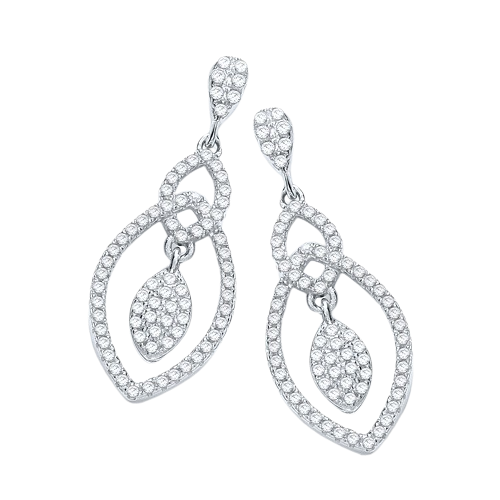 Micro Pave' Teardrop Fancy Earrings